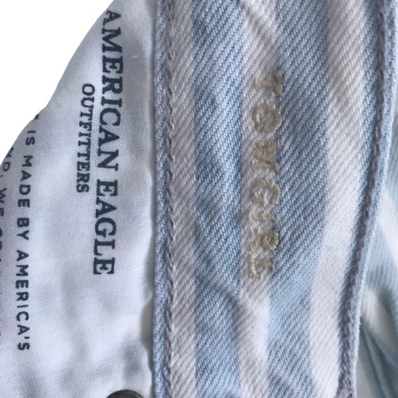 AMERICAN Eagle striped tomgirl boyfriend button fly jeans - Picture 5 of 9